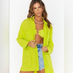 Show Me Your MuMu Neon Green Oversized Shirt
